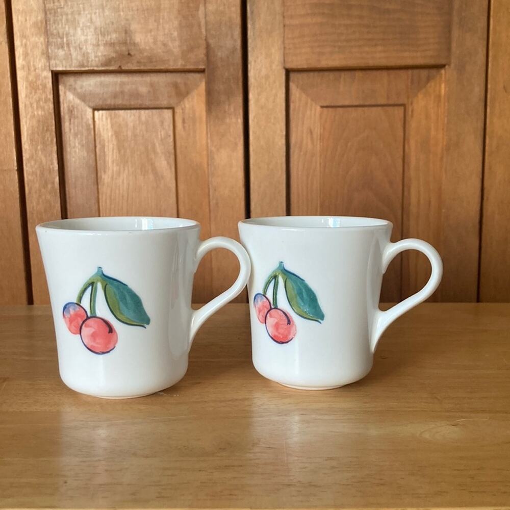 Vintage Corelle “Fruit Basket” Mugs, Set of 2